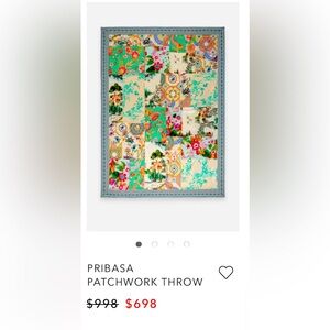 Pribasa patchwork silk throw blanket